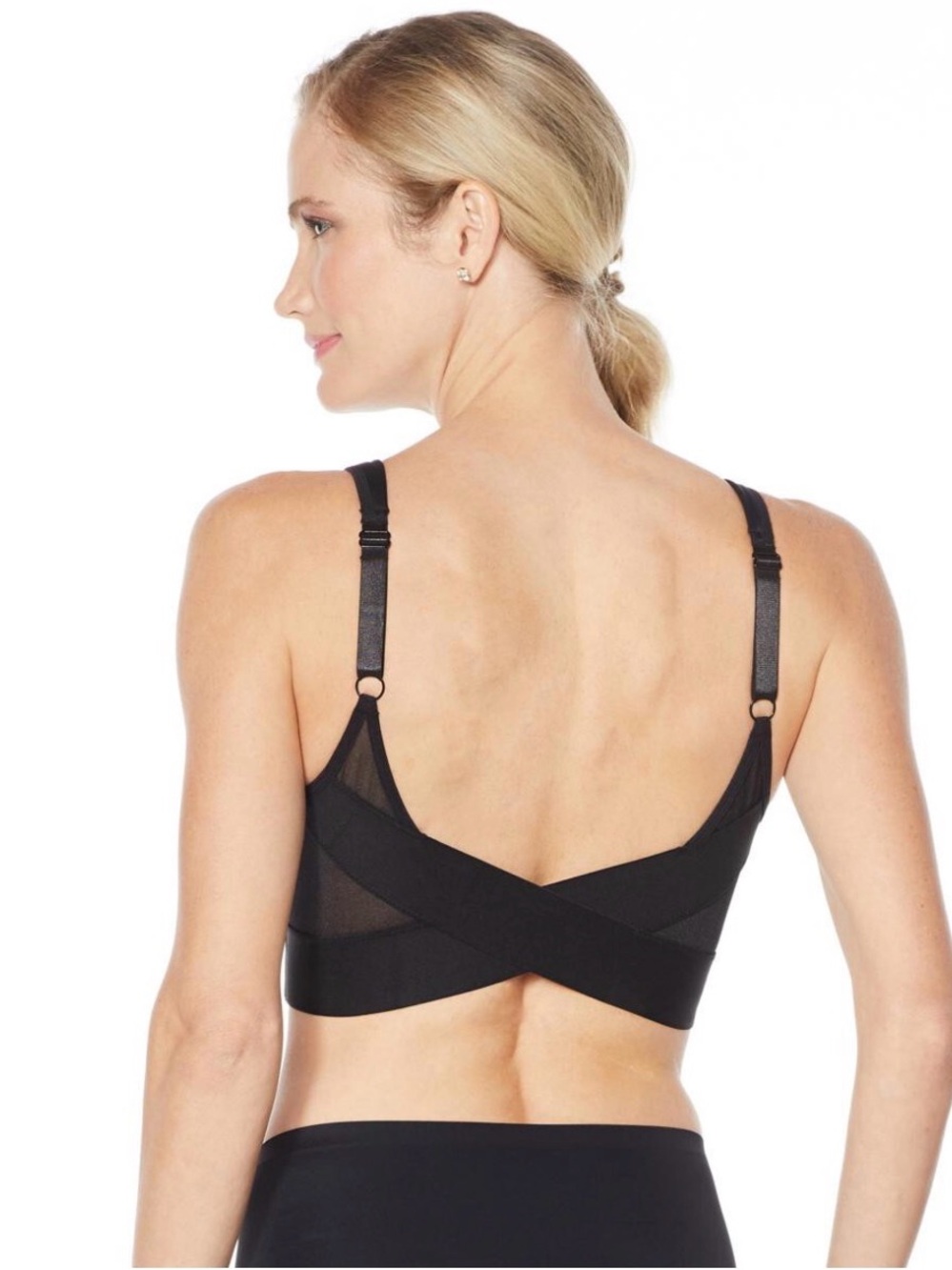 SPANX Black Seamless Wireless Crossover Bra